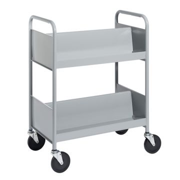 Double-Sided 2-Shelf Combination Cart w/ Sloped Shelves - 38"H