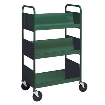 Double-Sided Combination Cart w/ Flat & Sloped Shelves - 47"H