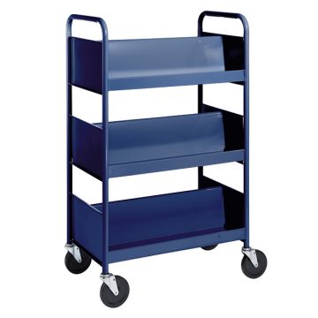 Double-Sided Book Truck w/ 3 Sloping Shelves - 47"H
