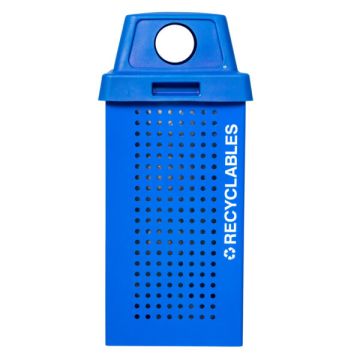 Kaleidoscope Outdoor 36-Gallon Recycle Receptacle w/ Blue Gloss Finish