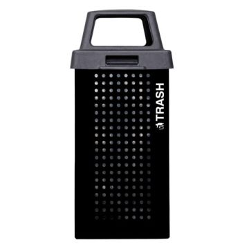Kaleidoscope Outdoor 36-Gallon Trash Receptacle w/ Black Gloss Finish