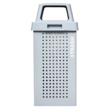 Kaleidoscope Outdoor 36-Gallon Trash Receptacle w/ Gray Gloss Finish