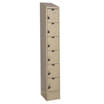 ReadyBuilt2 Six-Tier 1-Wide Lockers w/ Slope Top & Locks
