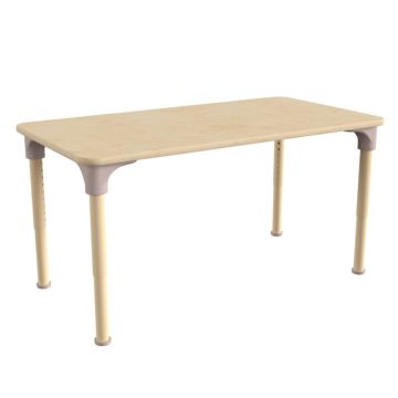 Adjustable Height Rectangle Activity Table - Beech Wood
