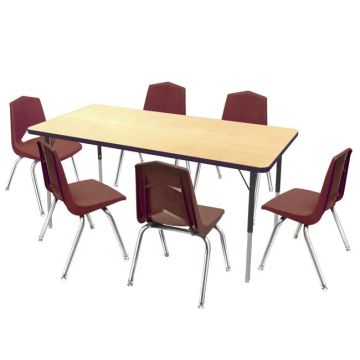 One 30'' x 60'' Activity Table & Six 16'' Stack Chair Package