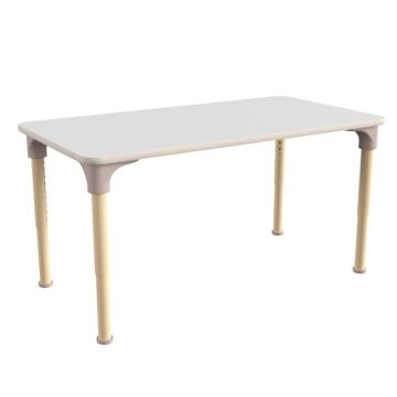 Adjustable Height Rectangle Activity Table - Beech Wood/White