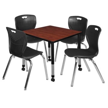 Kee Mobile Classroom Table & Andy Stack Chair Package (42" Square)