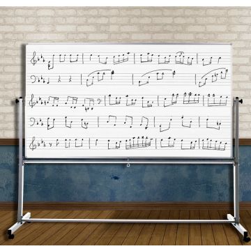 Reversible Mobile Magnetic Music Whiteboard (4' x 6')