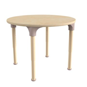 Adjustable Height Round Activity Table - Beech Wood