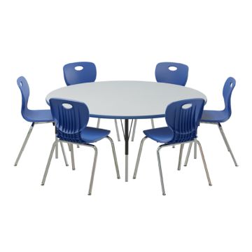 Deluxe HPL Activity Table & Classic Student Chair Package (60" Round - 1 Table & 6 Chairs)