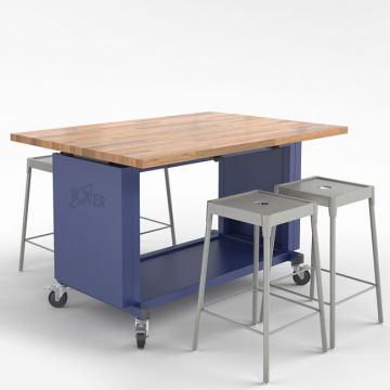 Rover Mobile Makerspace Table w/ 4 Stools 