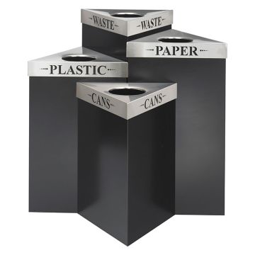 Trifecta Metal Trash Receptacles