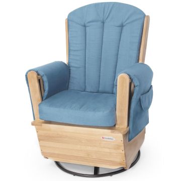 SafeRocker SS Swivel Glider Rocking Chair- Natural Frame
