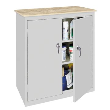 Counter Height Storage Cabinet with Laminate Top
