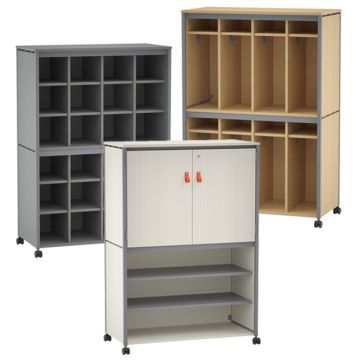 Constellate Double Mid Cluster Classroom Storage Cabinets