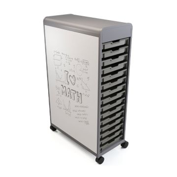 Cascade Two-Sided Whiteboard Unit w/ Tote Trays