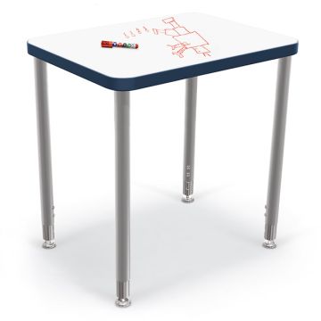 Rectangle Snap Desk with Dry Erase Whiteboard Top (29'' x 20'')