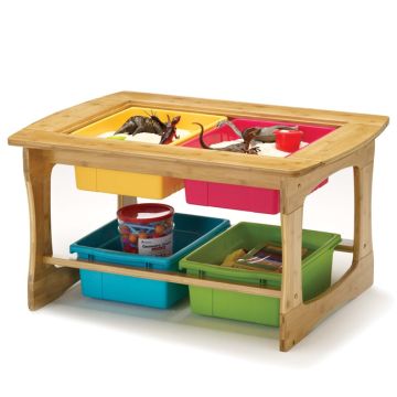 Bamboo Sensory Table with Bins