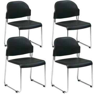 Plastic Seat and Back Stack Chair- Set of 4