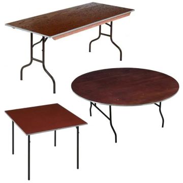 Steel Edge Stained Plywood Folding Tables