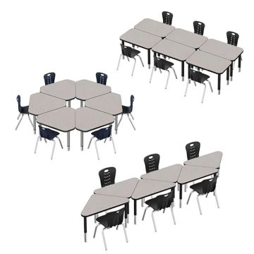 Classroom Set - 24 Synergy Student Desks and Stack Chairs