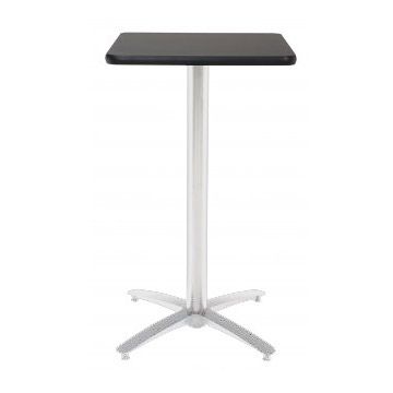 Mode Silver Arched Base Square Bar Height Cafe Tables