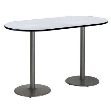 Mode Racetrack Bar Height Café Tables w/ Round Silver Base