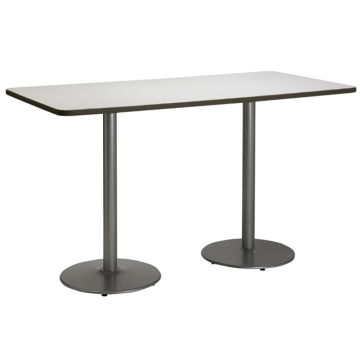 Mode Bar Height Cafe Table w/ Silver Round Base (36'' x 72'' Rectangle)