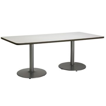 Mode Counter Height Cafe Table w/ Silver Round Base (36'' x 72'' Rectangle)