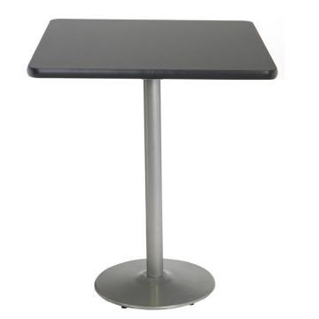 Mode Bar Height Square Cafe Tables w/ Round Silver Base