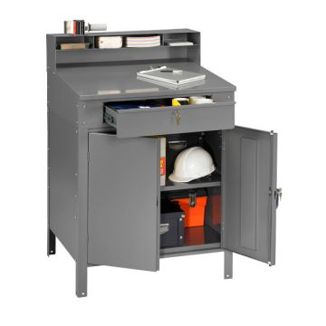 Closed Style Foreman's Shop Desk with Storage Cabinet