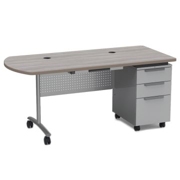 Textameter Peninsula Top Mobile Teacher Desk (30'' X 66'')