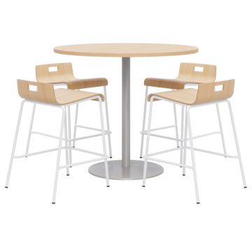 Round Bar Height Table with JIVE Bar Stools