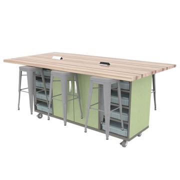 The Ed Double Storage Table w/ 6 Stools