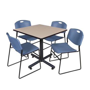 Kobe Base Cafe Table and Four Zeng 4400 Chairs by Regency