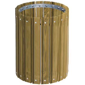 Pressure Treated Round Outdoor Trash Receptacle