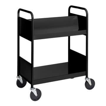 Double-Sided Book Truck w/ Sloping & Flat Shelves - 38"H