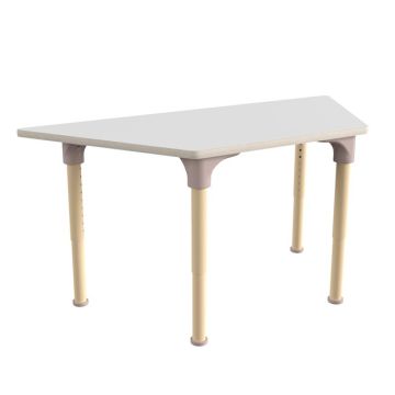 Adjustable Height Trapezoid Activity Table - Beech Wood/White