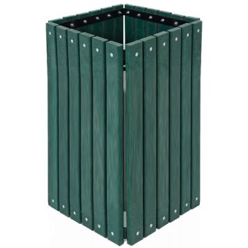 Recycled Plastic Square Outdoor Trash Receptacle