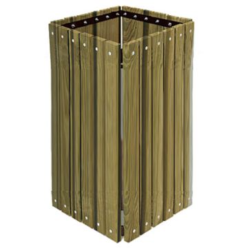 Pressure Treated Square Outdoor Trash Receptacle