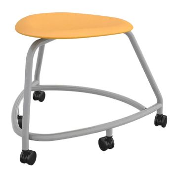 360 Series Backless Chair w/ Footrest & Hard Wheel Casters