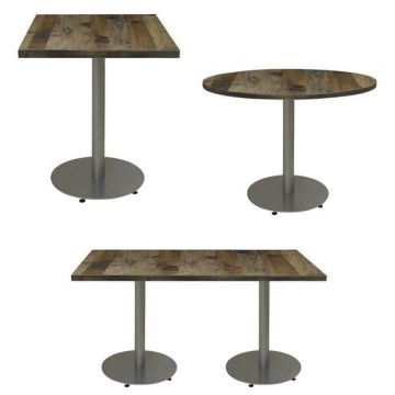 Urban Loft Round Steel Plate Base Cafe Tables