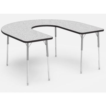 4000 Series Activity Table (60'' X 66'' Horseshoe Deep Center Cut, 17"-25"H Adjustable)