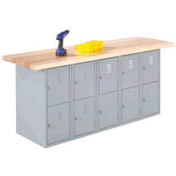 Wall Bench with Lockers
