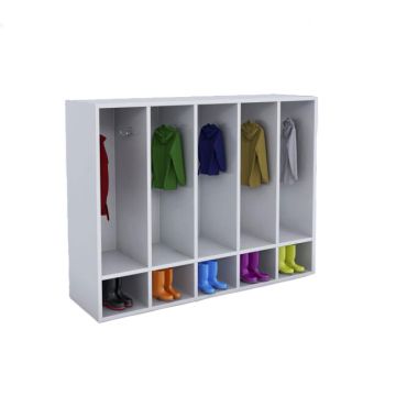 Whitney White 5-Section Coat Locker