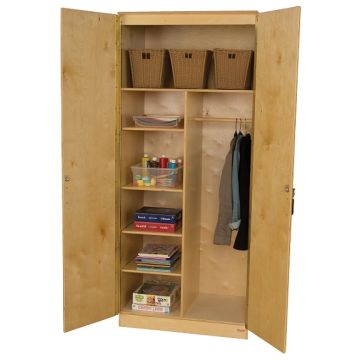 Three Adjustable Shelf Wardrobe Cabinet