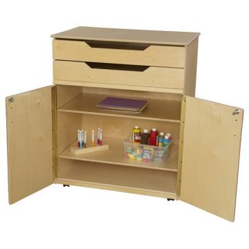 Mobile Cabinet w/ Drawers On Top