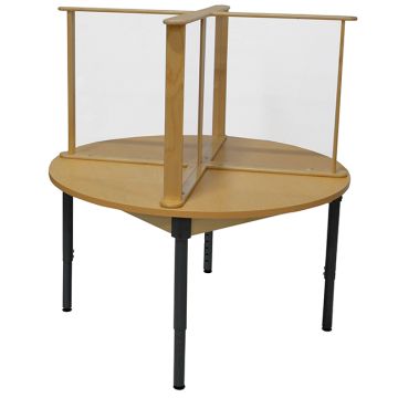 Round HPL Table with Sneeze Guard - 48''W x 48''D