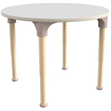 Adjustable Height Round Activity Table - Beech Wood/White