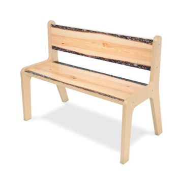 Nature-inspired wooden children’s bench